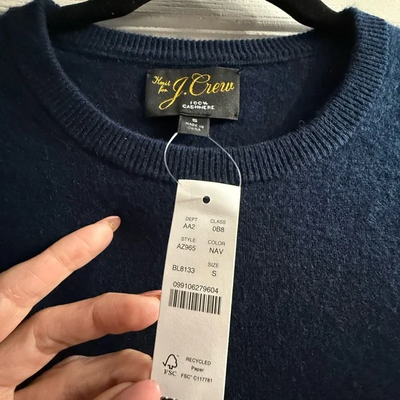 J. Crew Men's Navy Crewneck Sweater